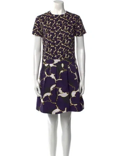Pre-owned Jil Sander Printed Mini Dress In Purple
