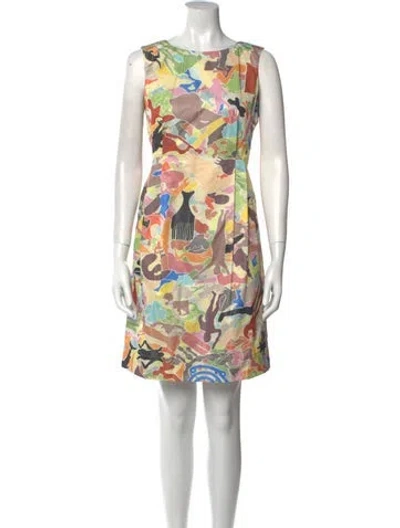 Pre-owned Jil Sander Printed Mini Dress In White