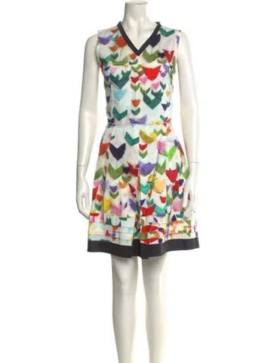 Pre-owned Jil Sander Printed Mini Dress In White