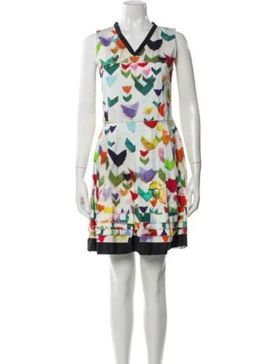 Pre-owned Jil Sander Printed Mini Dress In White