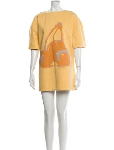 Pre-owned Jil Sander Printed Mini Dress In Yellow