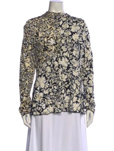 Pre-owned Jil Sander Printed Mock Neck Blouse In Neutral