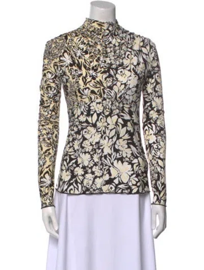 Pre-owned Jil Sander Printed Mock Neck Top In Neutral