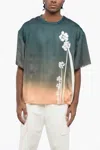 Jil Sander Printed Satin Palm Short-sleeved Top In Green