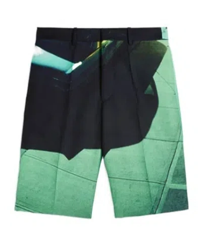 Jil Sander Printed Shorts In Green Night