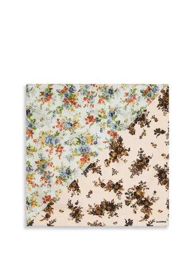 Jil Sander Printed Silk Foulard In Multi