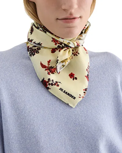 Jil Sander Printed Silk Foulard Scarf In Multi