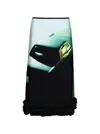 Jil Sander Printed Skirt With Rouches Green Night In Black