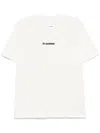 Jil Sander White T-shirt With Short Sleeves And Contrasting Logo Print In Cotton Man