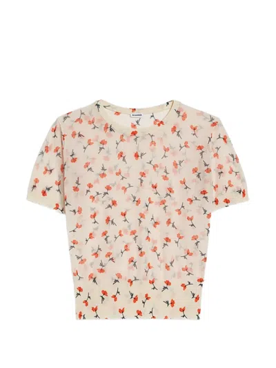 Jil Sander Cotton Blend Printed T-shirt In Multi
