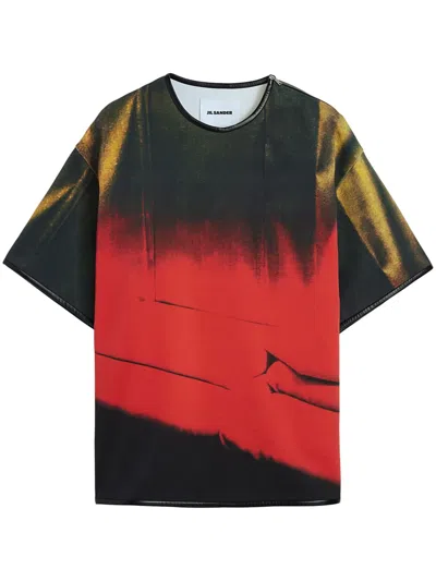 Jil Sander Printed T-shirt In Black