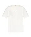 Jil Sander White T-shirt With Short Sleeves And Contrasting Logo Print In Cotton Man In White