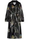 Jil Sander Printed Trench Coat In Black