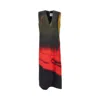 Jil Sander Abstract Deep V-neck Sleeveless Midi Wool Dress In Multicolor