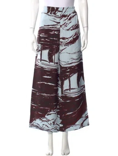 Pre-owned Jil Sander Printed Wide Leg Pants In Multi