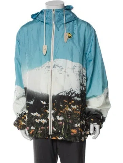 Pre-owned Jil Sander Printed Windbreaker W/ Tags In Blue