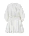 Jil Sander Puffball Belted Cotton Minidress In White