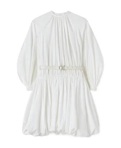 JIL SANDER JIL SANDER SMOCKED BELTED MINI DRESS
