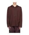 Jil Sander Pull Rope Hooded Sweater In Red