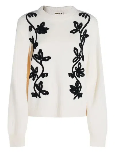 JIL SANDER EMBROIDERED WOOL JUMPER