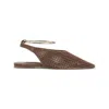 Jil Sander Ballerina Embellished Laser-cut Suede Pointed-toe Ballet Flats In Brown