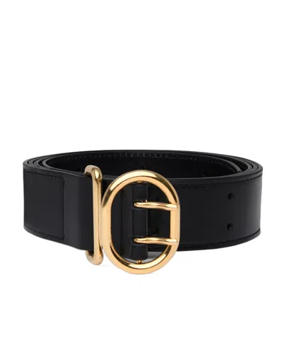 Jil Sander Punched-holes Leather Belt In Black