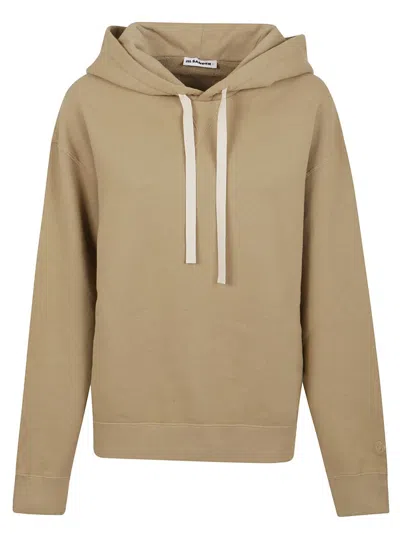Jil Sander Pure Cotton Sweatshirt With Contrasting Drawstring Hood
