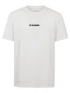 Jil Sander White T-shirt With Short Sleeves And Contrasting Logo Print In Cotton Man In White