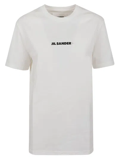 Jil Sander Short-sleeve T-shirt With Centered Logo Detail In White