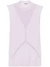 Jil Sander Sleeveless Knitted Top In Purple