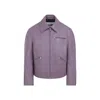 Jil Sander Textured Long Sleeve Jacket Zippered Pockets In Purple