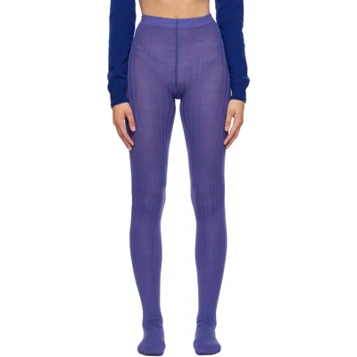 Jil Sander Purple Wool Blend Tights In 514 Berry