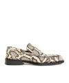 Jil Sander Python Print Loafers In Beige Black