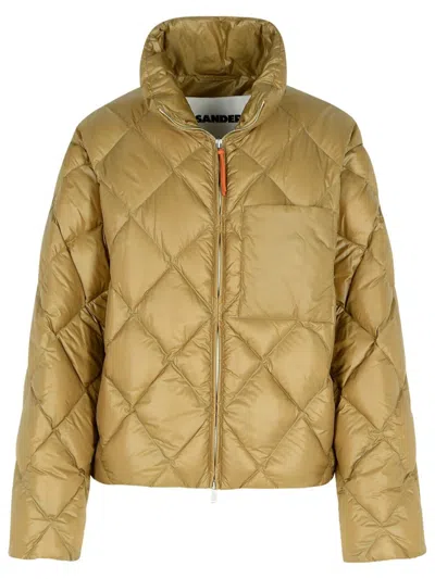 JIL SANDER JIL SANDER QUILTED BEIGE DOWN JACKET