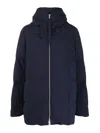 Jil Sander Short Medium Fill Down 01 Recycled Polyester Plain Weave In Blue