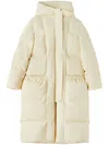 Jil Sander Beige Quilted Down Jacket In White