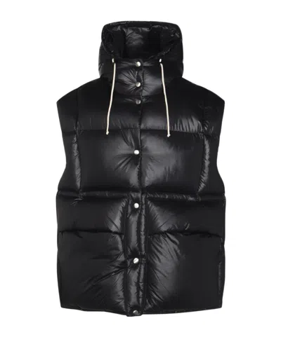 Jil Sander Quilted Down Gilet In Black