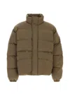 Jil Sander Polyester Down Jacket High Collar Puffer In Brown