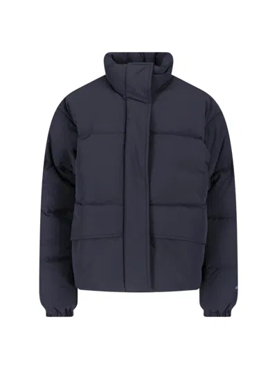 Jil Sander Quilted Down Puffer Jacket With Pocket Lining In Black