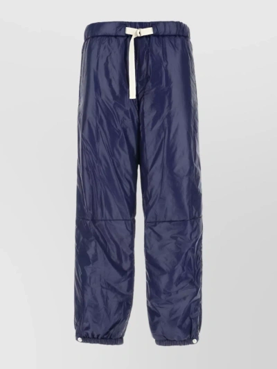 Jil Sander Quilted Elastic Waistband Trousers In Purple