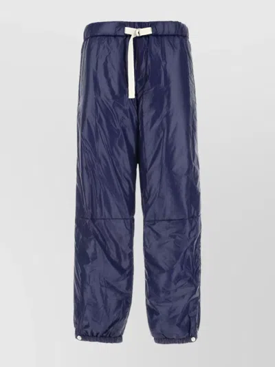 Jil Sander Quilted Elastic Waistband Trousers In Purple