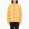 JIL SANDER QUILTED GOLD-COLOURED DOWN JACKET WITH DRAWSTRING WAIST AND BUTTON FASTENING FOR WOMEN