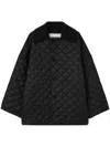 Jil Sander Quilted Maxi Jacket With Detachable In Black
