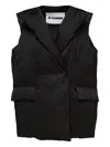 Jil Sander Quilted Lapels Vest In Black