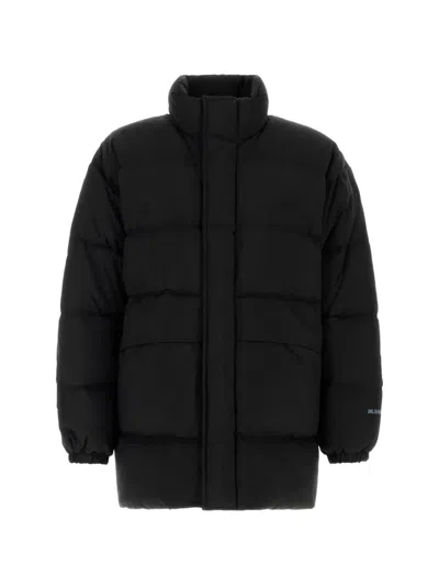 Jil Sander Nylon Blend Down Jacket High Collar In Black