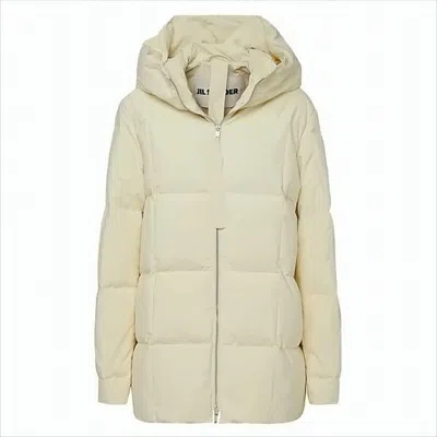Jil Sander Quilted Padded Jacket With High Collar And Oversized Silhouette In Neutral