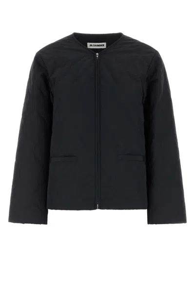 Jil Sander Quilted Polyester Down Jacket In Black