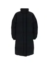 Jil Sander Long-sleeved Stand-up Collar Cotton Coat In Black