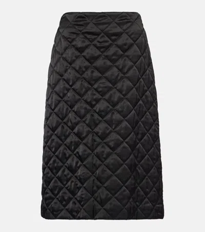 Jil Sander Quilted Heavy Double Face Midi Skirt In Black