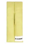 Jil Sander Quilted Yellow Padded Scarf With Loop Detail